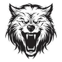 Wild Rage Striking Angry Wolf Illustration for Apparel vector