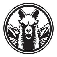 Alpaca Anger Intense Angry Vicuna Icon for Fashion vector