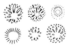 set of doodle firework isolated on white background hand drawn from firework.design elements. vector