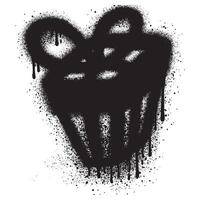 birthday gifts in urban graffiti style with black spray paint. vector