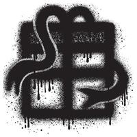 birthday gifts in urban graffiti style with black spray paint. vector