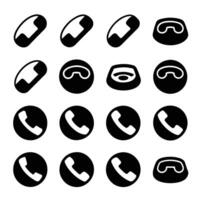 Call icon pack including mobile telephone ring vector