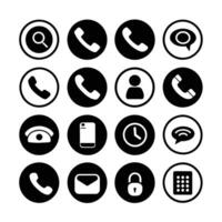 Call icon pack including mobile telephone ring vector