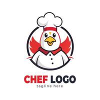 Detailed chef logo template vector