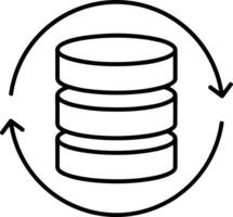 almacenamiento datos icono símbolo imagen para base de datos ilustración vector