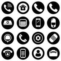 Call icon pack including mobile telephone ring vector