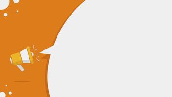 orange announcement background with empty space and megaphone vector