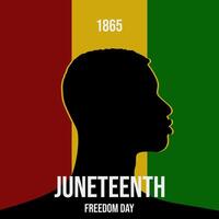 square juneteenth greeting design with silhouette of black man head vector