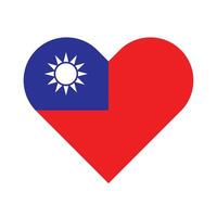 National Flag of Taiwan. Taiwan Flag. Taiwan Heart flag. vector