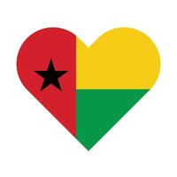 National Flag of Guinea Bissau. Guinea Bissau Flag. Guinea Bissau Heart flag. vector