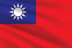 National Flag of Taiwan. Taiwan Flag. Waving Taiwan flag. vector