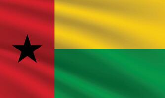 National Flag of Guinea Bissau. Guinea Bissau Flag. Waving Guinea Bissau flag. vector