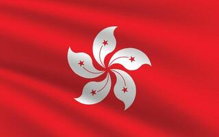 National Flag of Hong Kong. Hong Kong Flag. Waving Hong Kong flag. vector