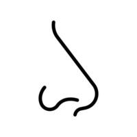 Nose line icon isolated on white background. vector