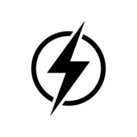 Lightning power Icon,Thunderbolt in the circle. lightning bolt icon. vector