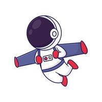 linda dibujos animados ilustración de astronauta con mochila propulsora, volador con jetpack vector