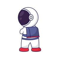 linda dibujos animados ilustración de astronauta. vector