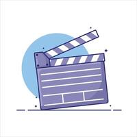 Cute cartoon illustration of movie clapper board simple illustration vector