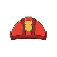 Illustration red fireman helmet graphic cute cartoon style isolated white background vector