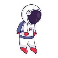linda dibujos animados ilustración de astronauta. vector