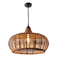 Rattan Ceiling Lamp Isolated on Transparent Background png