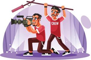 Cameraman and Sound Engineer vector