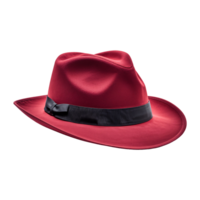 Red Fedora Hat Isolated on Transparent Background png