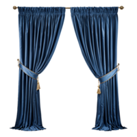 Blue Curtains Isolated on Transparent Background png