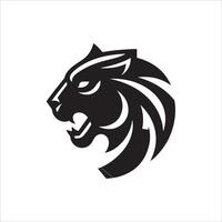 panther modern logo design black and white color vector