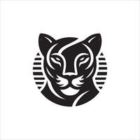 panther modern logo design black and white color vector