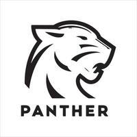 panther modern logo design black and white color vector