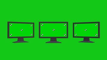 Computer Bildschirm LED 3d Illustration Grün isoliert video