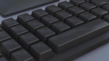Smoothly moving black 3d computer keyboard animation video