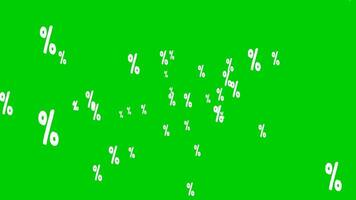 Animation of matrix percent symbol spreading in different directions on green background video