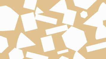 Rotating white geometric abstract background on beige background video