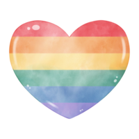 Illustration of a rainbow heart, Pride Month clipart png