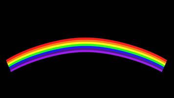 Rainbow animation visual isolated on black video