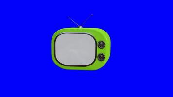 Green 3d tv with blue background video