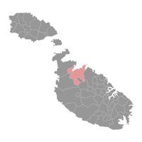 St Pauls Bay District map, administrative division of Malta. illustration. vector