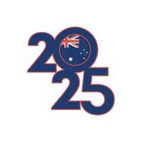 2025 banner with Australia flag inside. illustration. vector