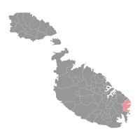 Marsaskala District map, administrative division of Malta. illustration. vector