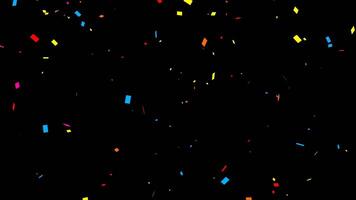 Abstract background of confetti. Black background animated paper splatter effect video