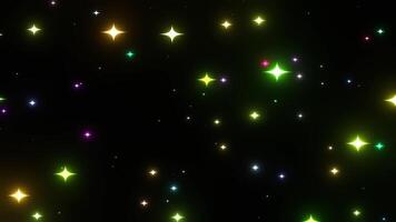 abstrait baground de coloré étoiles scintillement dans le foncé nuit video