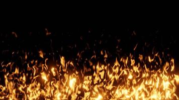 Fire visual effect isolated on black video