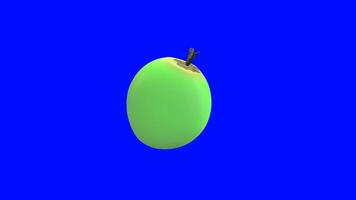 3d animation of rotating coconuts on a blue background. 3d rendering. 4k video