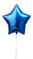 Inflatable balloon in the shape of a star. isolated blue holiday balloon image png