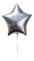 Inflatable balloon in the shape of a star. isolated silver holiday balloon image png