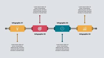 infografía diseño modelo con 4 4 opciones o pasos vector