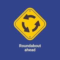 Warning Traffic Signs, Roundabout ahead vector