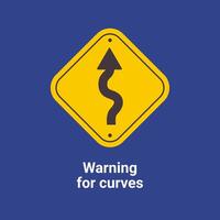 Warning Traffic Signs, Warning for curves vector